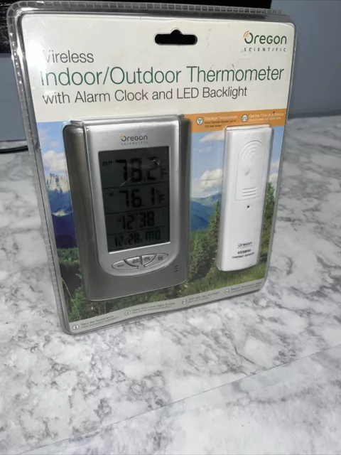 Oregon Scientific Indoor/Outdoor Thermometer Alarm Clock IWA-80055