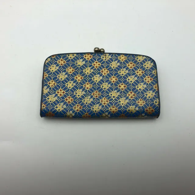Vintage Vinyl Snap Shut Small Coin Purse Cool Pattern Two Compartments V3
