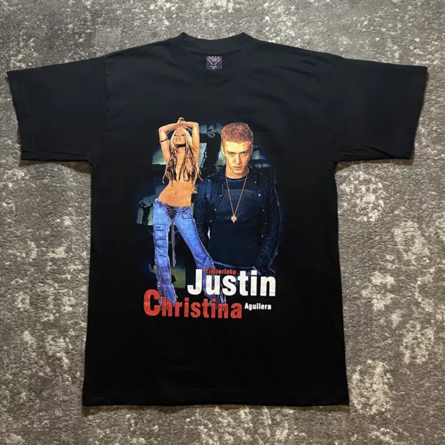 Vtg 2003 Justin Timberlake Christina Aguilera Justified Stripped Tour Shirt RARE