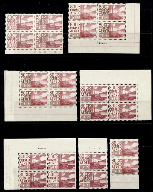 MEXICO STAMPS Sc# C220F 80 CTS AEREO X24 BLOCKS 4 & PAIRS MNH,OG cat.val $120
