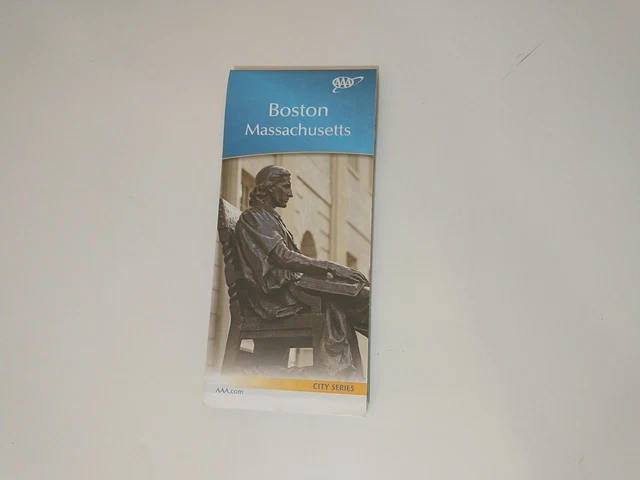 Travel Map BOSTON MASSACHUSETTS 2015 City Series AAA Road Highway 2 Sided Folded
