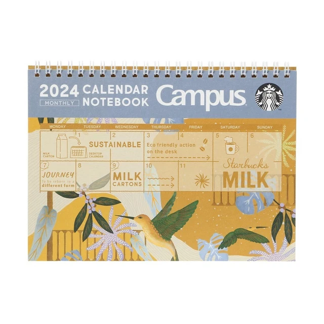 2025 STARBUCKS JAPAN Limited Campus Desk Calendar Notes Light Notes
