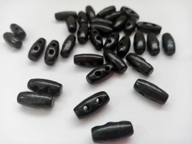 10 mini botones de palanca negros de 15 mm (5/8") Palancas extra pequeñas para ropa de bebé