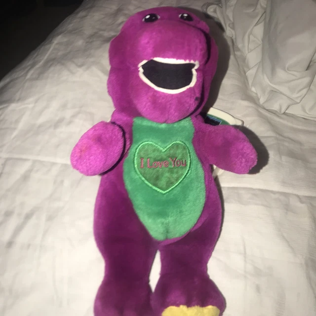 1992 Barney Bank plastique violet dinosaure coloré
