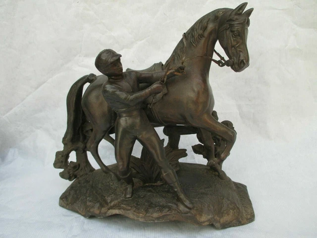Paire De Petits Oreillers Jockey Anglais / Cheval De Course - Broderie Main - Occasion
