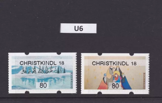 AWZ ATM 80+80 Christkindl 18 Automatenmarke Winter 2018 Österreich U6 mit Nummer