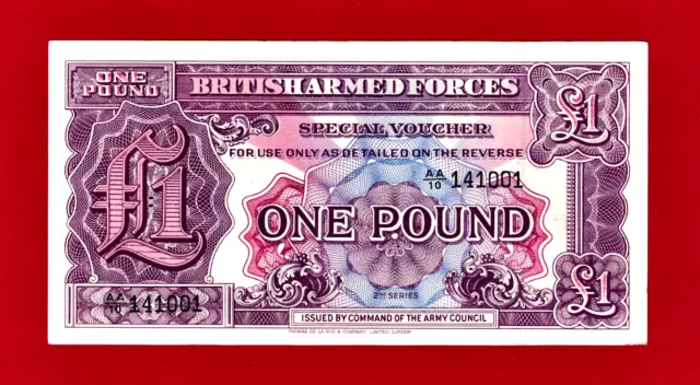 1948 BRITISH ARMED FORCES (BAF) UNC 1 POUND BANKNOTE - RARE 2nd Series - (PM-22)