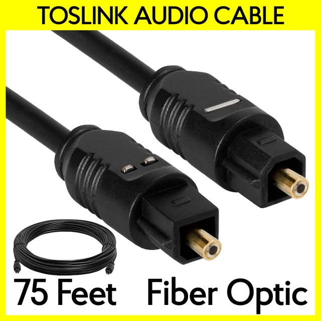 75 Feet Toslink Cable Fiber Optical SPDIF Cord Sound Bar PS4 Digital Audio Cord