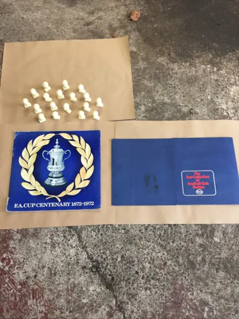 Esso collection of football club badges and Cleveland joe mercer GB team busts