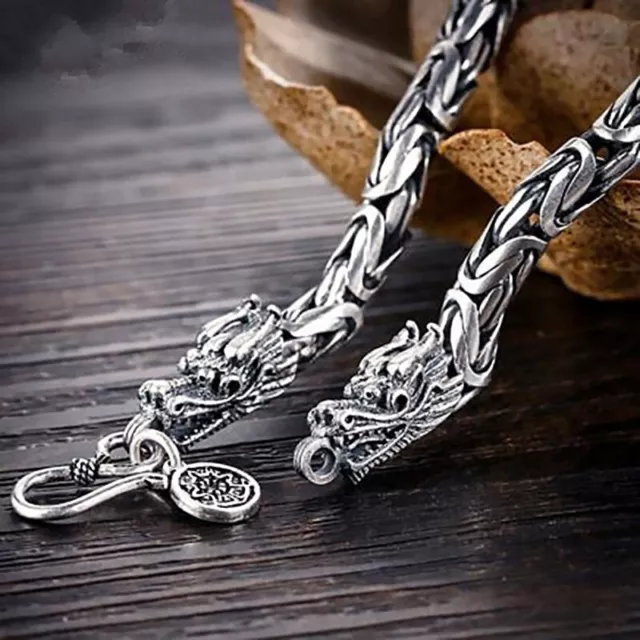 925 Sterling Silver Vintage Dragon Bracelet Unique Elegant Trendy Bangle Jewelry
