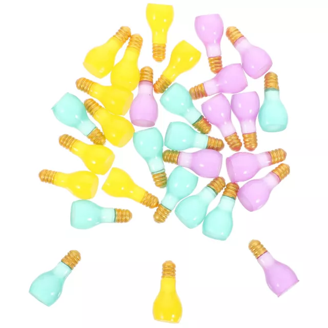 30 Miniature Resin Light Bulb Charms for DIY Crafts-IF