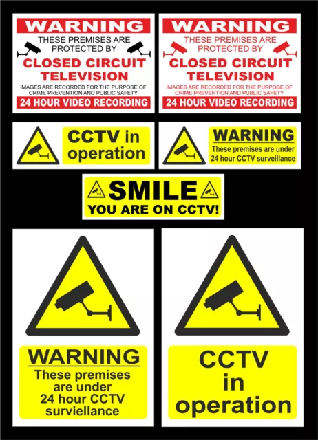 CHOICE OF CCTV SECURITY VIDEO SURVEILLANCE signs or stickers - choice of size