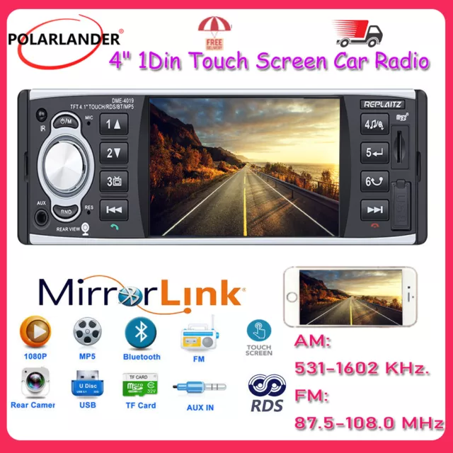 1Din For Autoradio 7 HD Retractable Car Stereo HD Touch Screen Car  Multimedia MP5 Player Wireless Car Radio Support USB/AUX/FM Radio +Camera