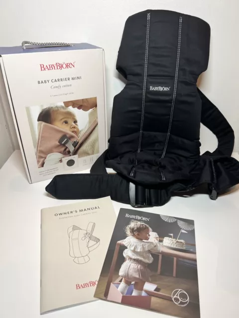 Babybjorn Baby Carrier Mini - Comfy Cotton - Black 0-1 years