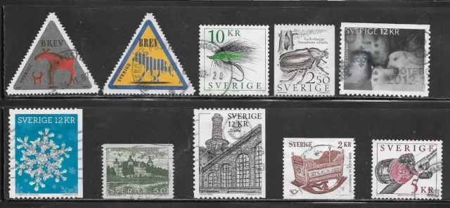 B12/18] SWEDEN Collection Builder/Bank Lot 10 different selected stamps