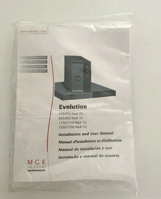 MGE UPS Systems Evolution User Manual and Cables 650 - 1550 Rack 1U units
