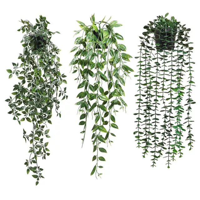 Wall Hanging Artificial Ivy Leaves Fake Foliage Eucalyptus Vine Garland Plants