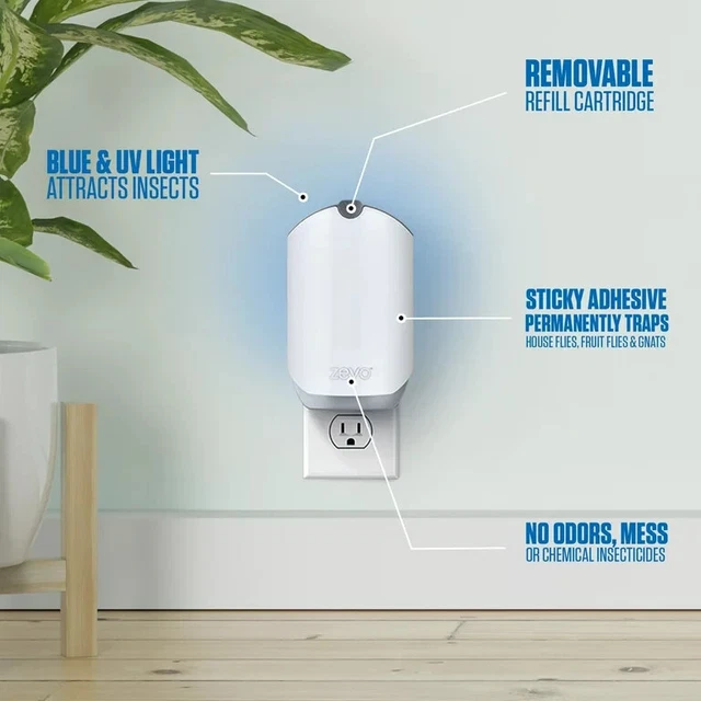 (Twin Pack, 4 Cartridges) Flying Insect Trap Fly Trap Refill Cartridges