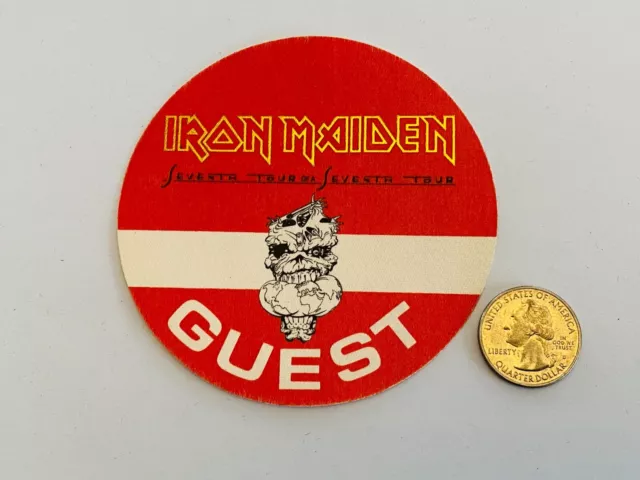 Iron Maiden Rare Official 1988 Seventh Tour of a Seventh Tour Back Stage Pass