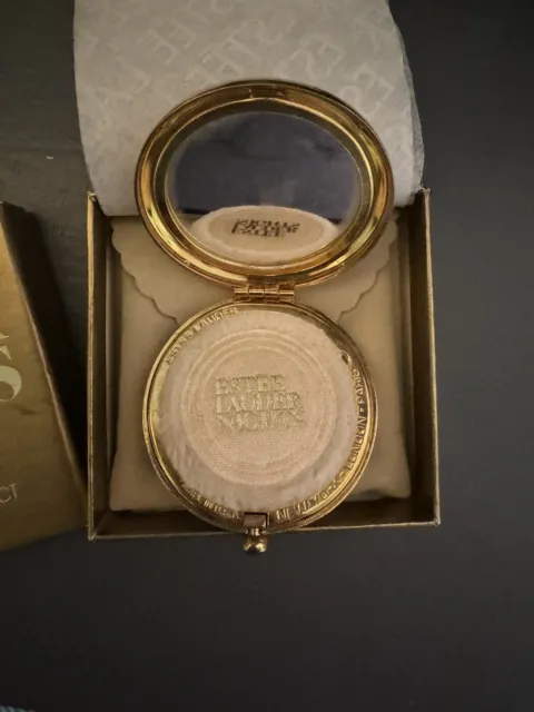 Estée Lauder Nights Golden Hours Powder Compact 24k GOLD PLATED w/ Packaging
