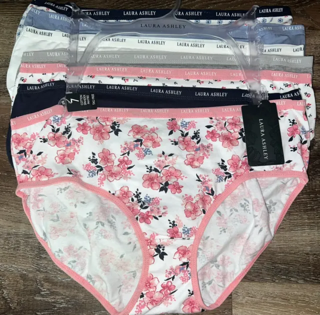 LAURA ASHLEY ~ Women's Hipster Underwear Panties 7-Pair Cotton Blend (C) ~  XL $36.00 - PicClick