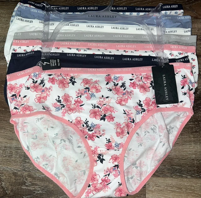 LAURA ASHLEY ~ Women's Hipster Underwear Panties 7-Pair Cotton