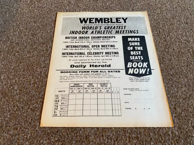 Wfbk11 World Sports Advert 10X8 Wembley Athletics Meetings