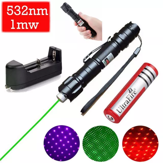 5000m Pointer Pen Green Light Visible Beam Rechargeable Lazer Torch office Pet