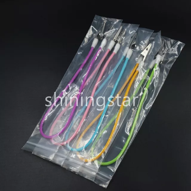 10 Pcs Dental Ortho Flexible Bib Clips Silicone Cord Napkin Holder 5 Colors Tube