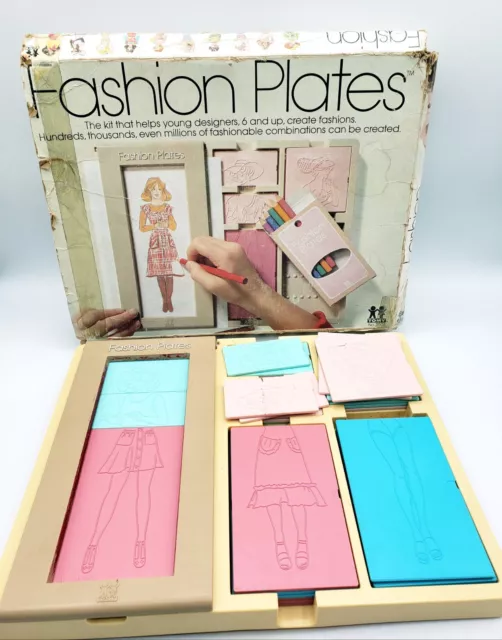 Fashion Plates Supplies Set Toy Girls Kids Draw Craft Dress Deluxe Designer  Kit