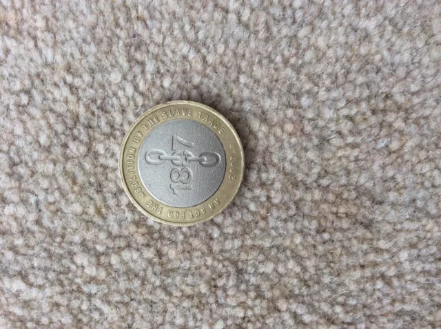 2 POUND COIN (1807) ABOLITION OF SLAVERY 2007 RARE MINT with 3 Errors