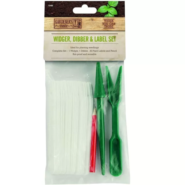 Gardman Rot Proof Plastic Widher Dibber Marker Pencil Planting & Labelling Set