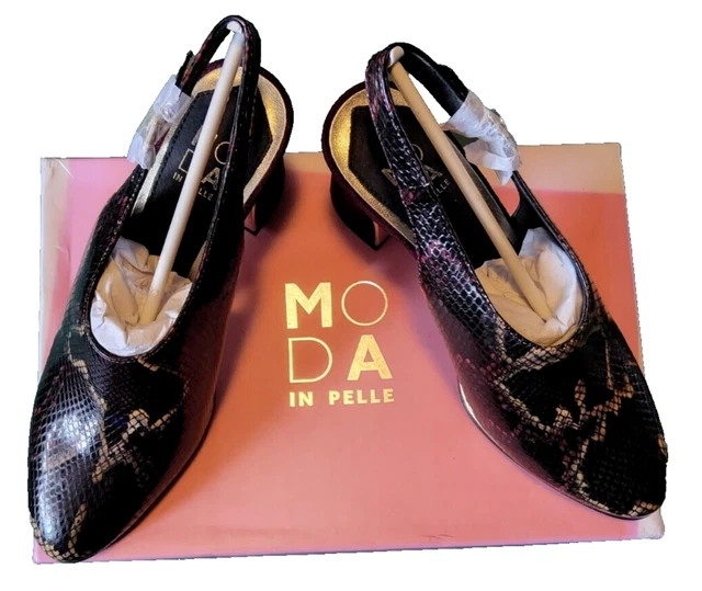 MODA IN PELLE Dezzie Berry Snake Print Slingback Shoes UK Size 4 EU 37 BNIB 49.00 PicClick UK