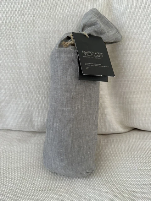 Restoration Hardware Embroidered Stripe Linen Sham-King Lounger 30"x42"