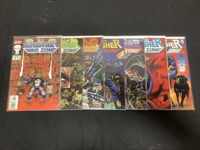 The Punisher War Zone #31-37 comic lot (vol.1 1992-1995) River of Blood