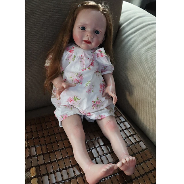 Bambola rinata artista fatta a mano bambino capelli lunghi bambole arte bambina bambini giocattolo REGALO