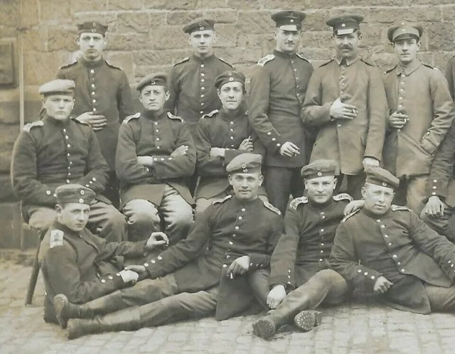 WW1 Military Photo Postcard German Soldiers Officers Group Patriotic