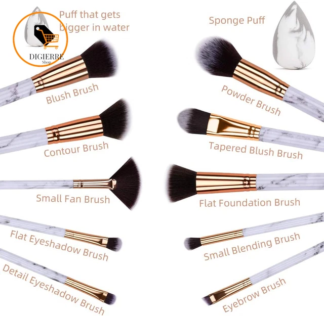 Pennelli Make up Professionali Set Di 10 Pennelli Trucco Marmorizzazione, Morbid 2