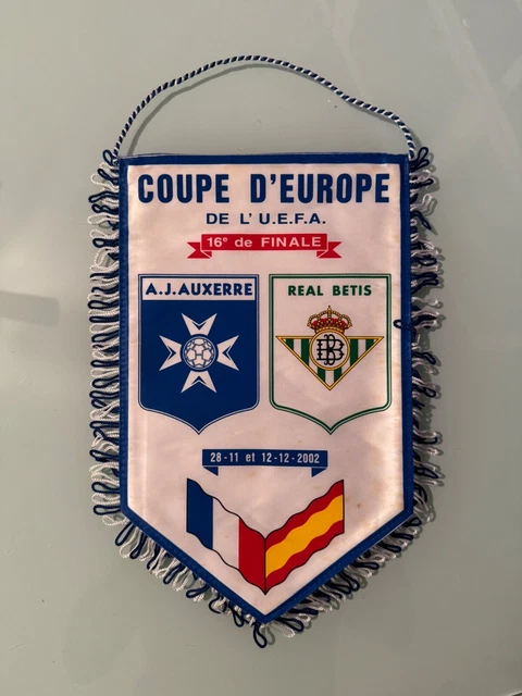 Fanion De Football – AJ Auxerre Vs Real Betis Séville – Coupe UEFA 2002 – Collector