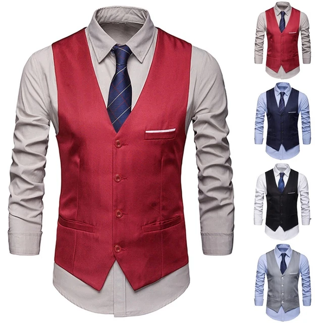 Tasche Weste Tops Übergröße Formell Geschäftlich Party Button-down Casual