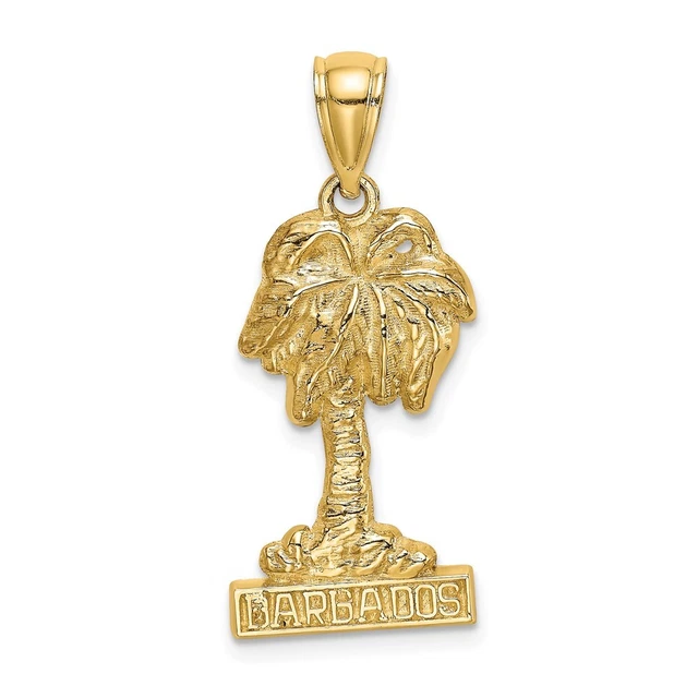 14K Yellow Gold BARBADOS Palm Tree Charm