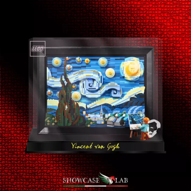 Teca In Plexiglass Acrilico-Showcase-Per Lego 21333-Vincent Van Gogh-Notte Stell