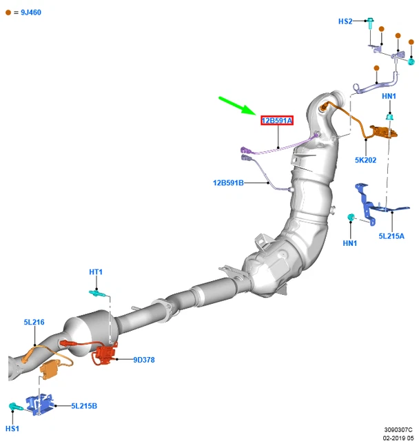 FORD RANGER T6 MK1 Exhaust Gas Temperature Sensor 2217162 NEW GENUINE £