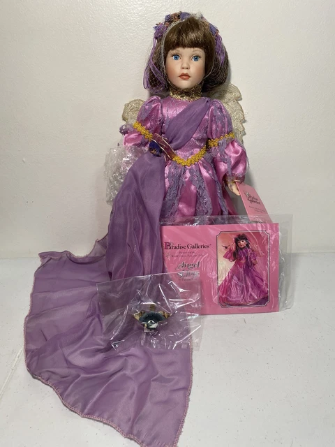 PARADISE GALLERIES TREASURY COLLECTION Premier 14" PORCELAIN DOLL ANGEL OF JOY