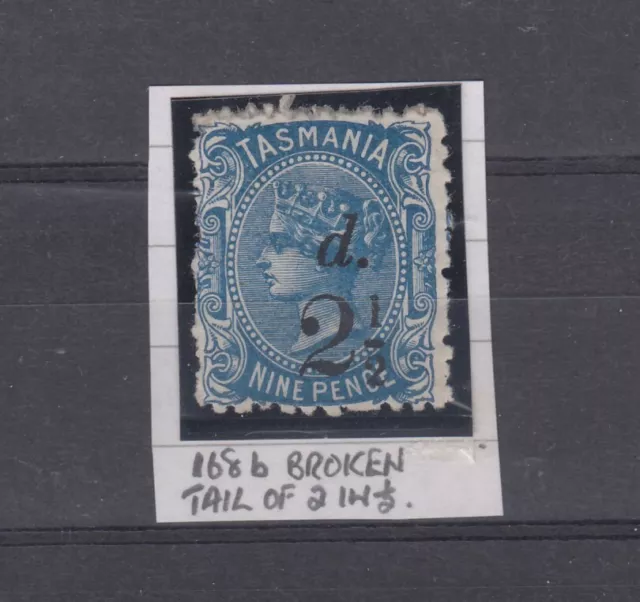 Tasmania 1891 2 1/2d On 9d Broken Tail Flaw SG168b MH BP1431