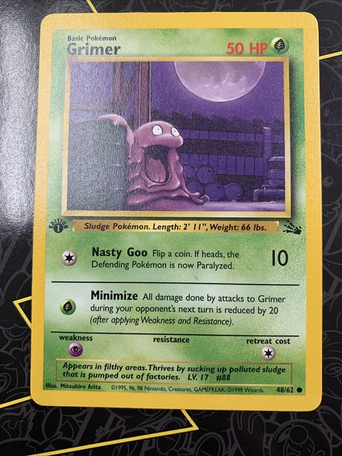 Grimer 1st Edition Pokemon TCG Fossil Set 48/62 WOTC 1999