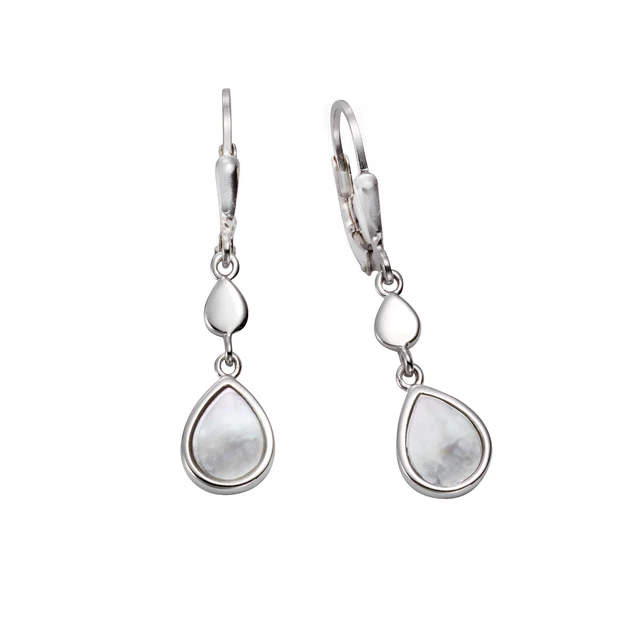 Boucles D'oreilles En Argent 925 Avec Coquillage Nacre - Style Mexicain Vintage | Occasion