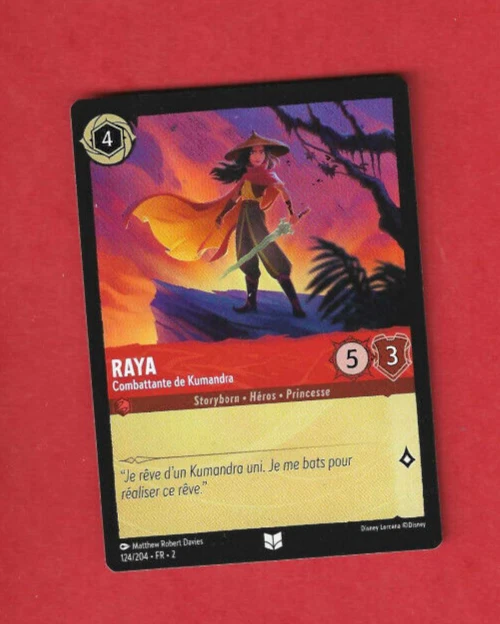 DISNEY LORCANA CHAPITRE 2 Floodborn Raya Combattante de Kumandra unco n ...