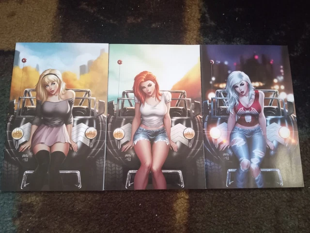 Symbiote Spider-Man 1 Kirkham virgin variant set Mary Jane Gwen and Felicia 2019