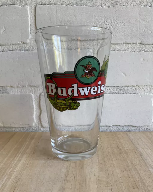 Budweiser Beer Glass with Iguanas / Lizards, 1997